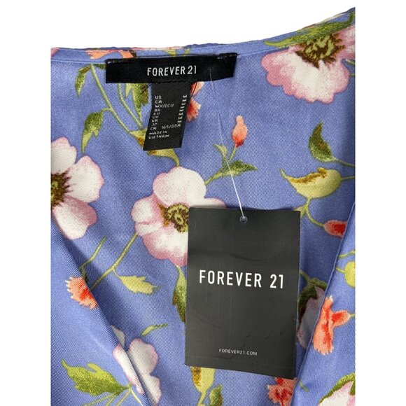 Forever 21 Lavender Floral Peplum Longsleeve Top Size Medium - Picture 7 of 12